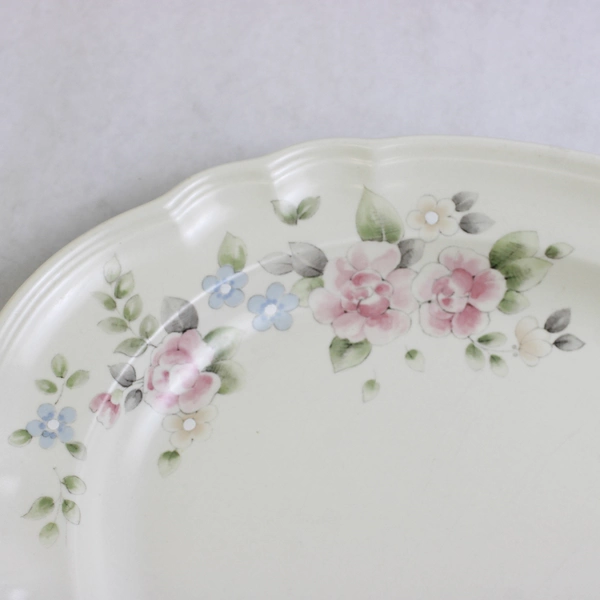 Pfaltzgraff Tea Rose Stoneware Pattern Oval Serving Platter 14.75" Long