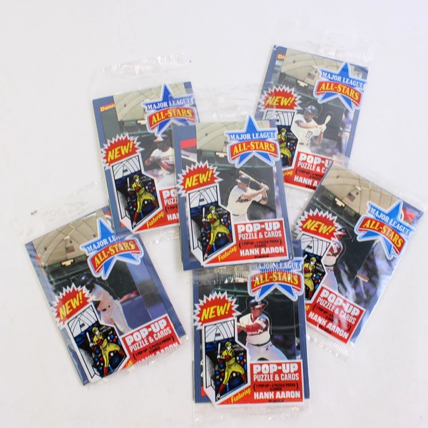 Lot of 6 Sealed Packs of 1985/1986 DONRUSS All-Star Pop-ups