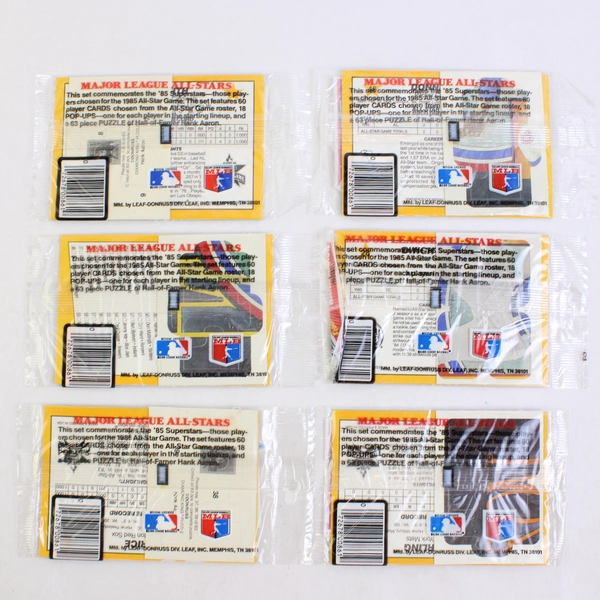 Lot of 6 Sealed Packs of 1985/1986 DONRUSS All-Star Pop-ups