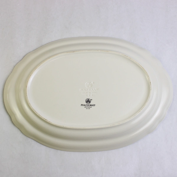 Pfaltzgraff Tea Rose Stoneware Pattern Oval Serving Platter 14.75" Stamp Error