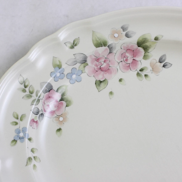 Pfaltzgraff Tea Rose Stoneware Pattern Oval Serving Platter 14.75" Stamp Error