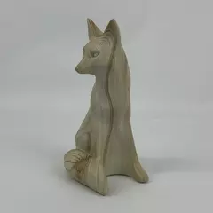Ceramic Wood Grain Fox Sculpture