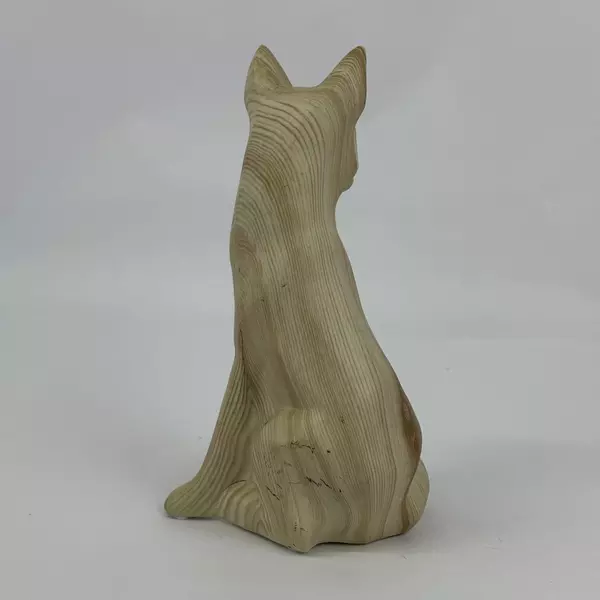 Ceramic Wood Grain Fox Sculpture