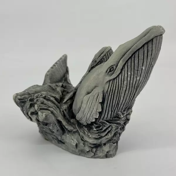 Mt St Helen's Ash Mother Whale With Calf Sculpture