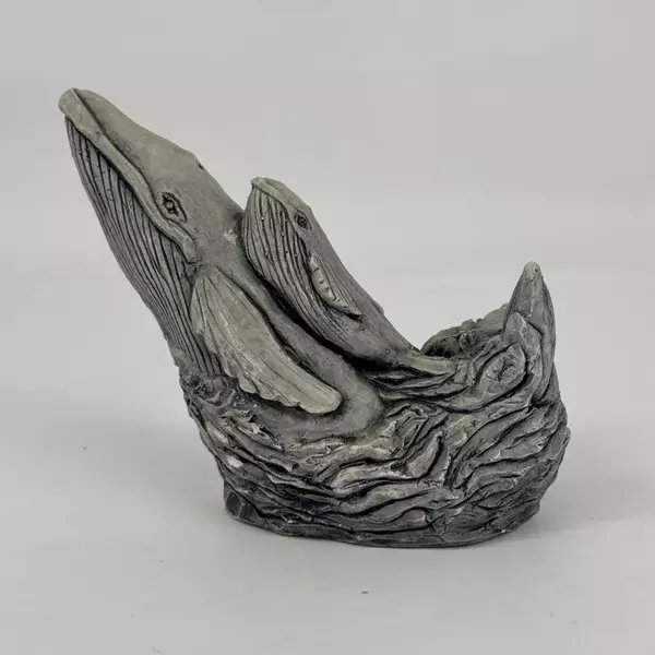 Mt St Helen's Ash Mother Whale With Calf Sculpture