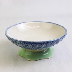 Pfaltzgraff Summer Breeze Ceramic Pattern Pedestal Bowl 7.75" Diameter
