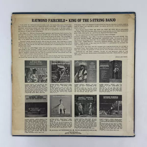 Raymond Fairchild Bluegrass Music Album Vinyl LP Rare Classic