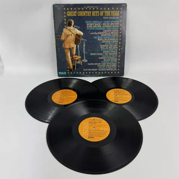 Great Country Hits of The Year 3 Vinyl Record Set Various Artists RCA