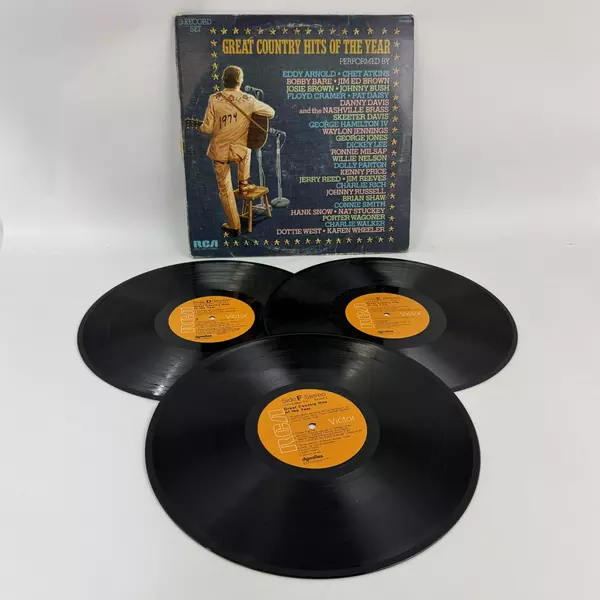 Great Country Hits of The Year 3 Vinyl Record Set Various Artists RCA