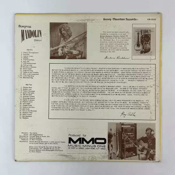Bluegrass Mandolin Method Ray Valla Instructional LP Vinyl Vintage