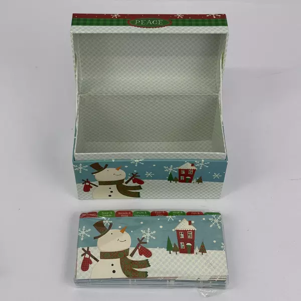2011 Tri Coastal Design Jessica Flick Cardboard Recipe Card Box With Blank Cards