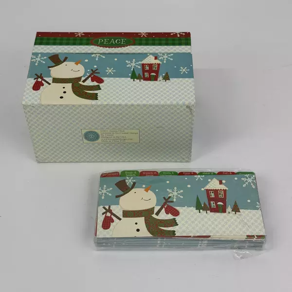 2011 Tri Coastal Design Jessica Flick Cardboard Recipe Card Box With Blank Cards