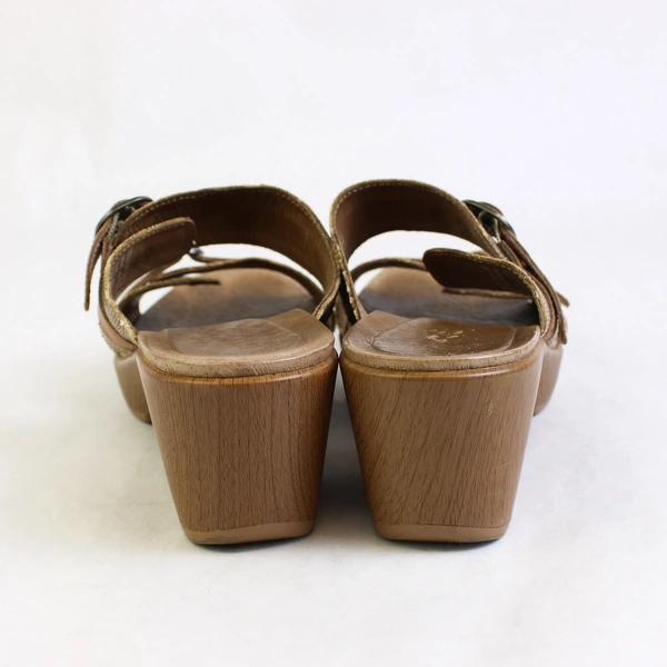 Dansko Jessie Brown Leather Lizard Platform Sandals Women's US Size 8.5