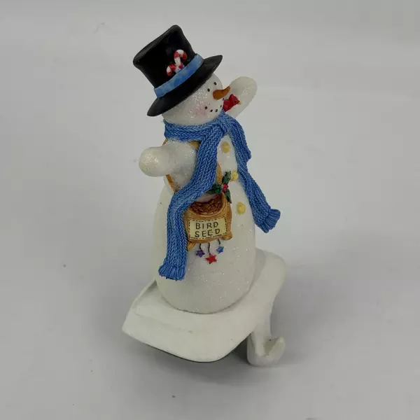 Hallmark Christmas Snowman Mantle Stocking Hanger Holder With Cast Iron Base