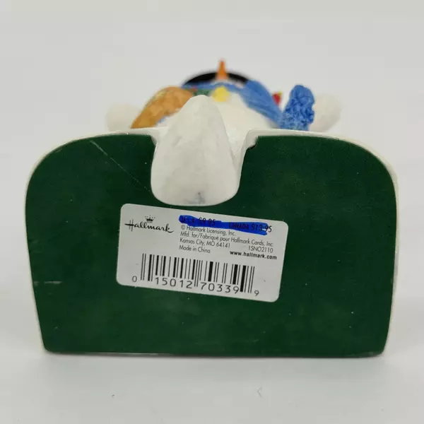 Hallmark Christmas Snowman Mantle Stocking Hanger Holder With Cast Iron Base