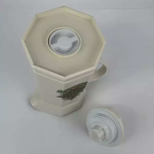 1992 Pfaltzgraff Kamenstein Glass Lined Thermos Carafe Christmas Tree