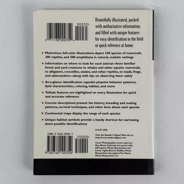 Mammals, Reptiles, and Amphibians: Reader's Digest North American Wildlife