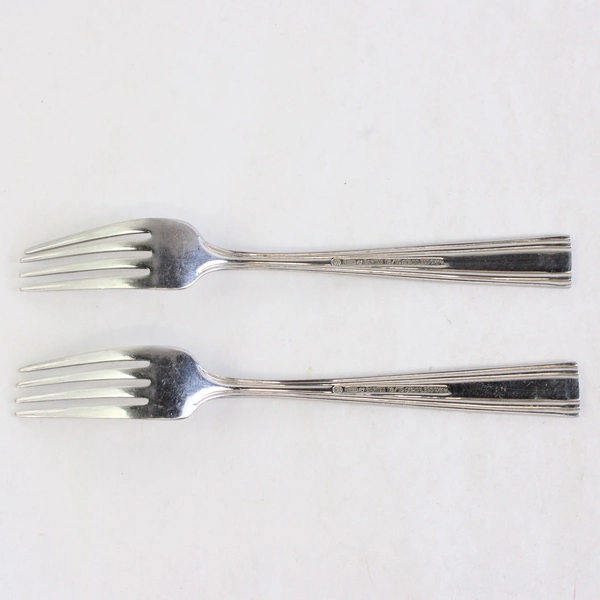 Set of 2 Reed & Barton Woodlawn West End Stainless Steel Dinner Forks