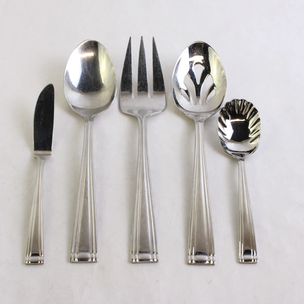 5 Piece Reed & Barton Woodlawn West End Stainless Steel Hostess Set