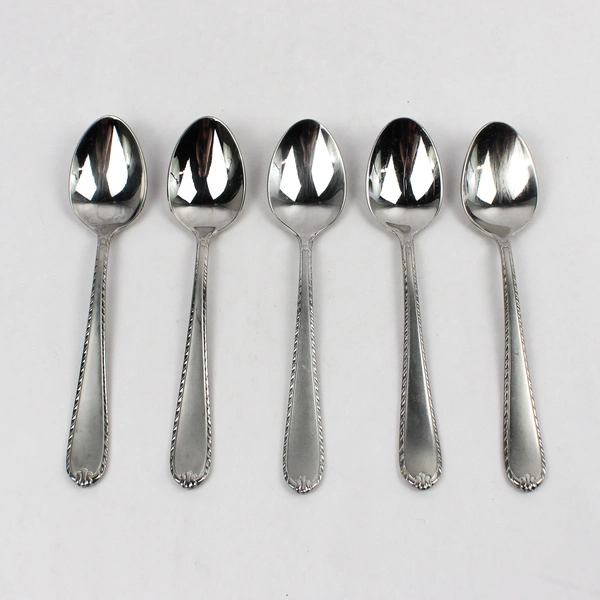 Lot Of 5 Hampton Silversmiths Rachelle-Frost (Stainless) Oval Soup Spoons