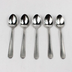 Lot Of 5 Hampton Silversmiths Rachelle-Frost (Stainless) Oval Soup Spoons