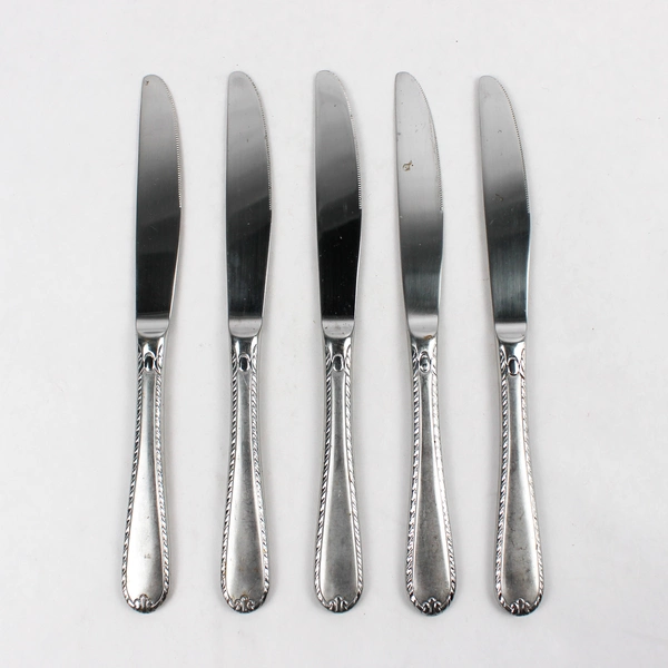 Lot Of 5 Hampton Silversmiths Rachelle-Frost (Stainless) Solid Dinner Knives