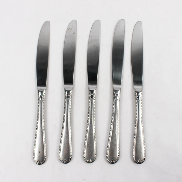 Lot Of 5 Hampton Silversmiths Rachelle-Frost (Stainless) Solid Dinner Knives