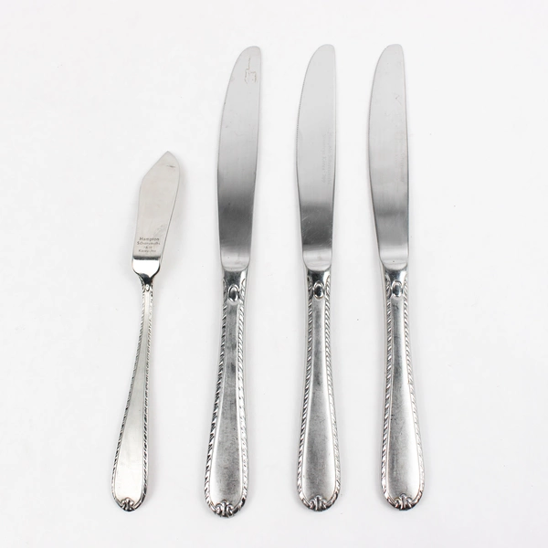 Lot Of 4 Hampton Silversmiths Rachelle-Frost (Stainless) 4 Dinner 1 Butter Knife