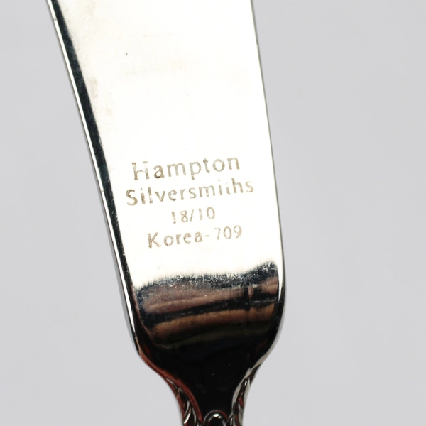 Lot Of 3 Hampton Silversmiths Rachelle-Frost (Stainless) Serving Fork & 2 Butter