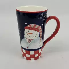 Zak Designs Debbie Mumm Snowman Portraits Tall Christmas Coffee Mug 6"