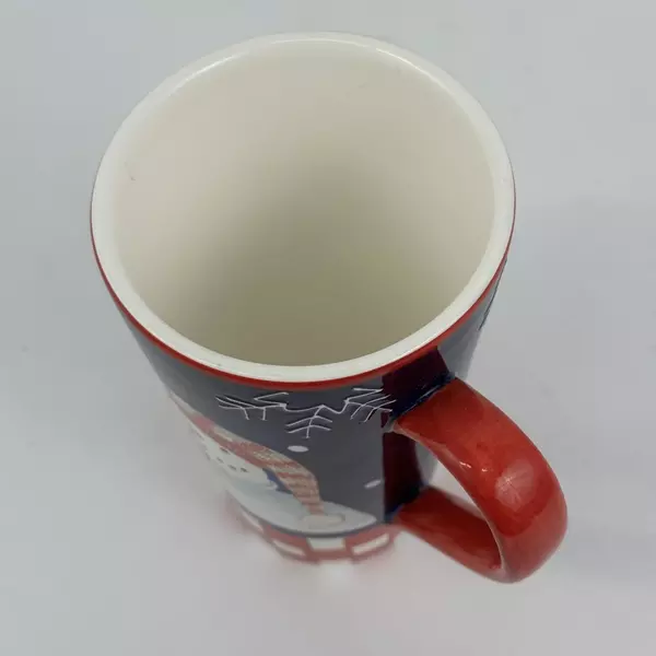 Zak Designs Debbie Mumm Snowman Portraits Tall Christmas Coffee Mug 6"