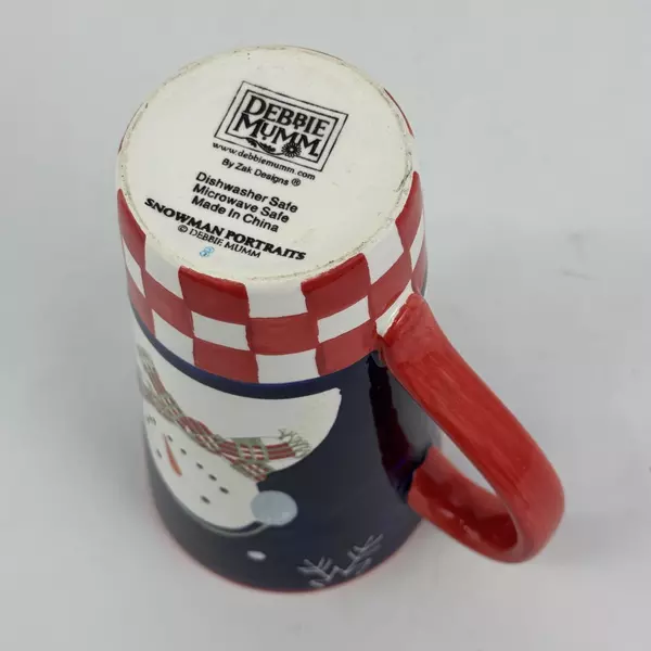 Zak Designs Debbie Mumm Snowman Portraits Tall Christmas Coffee Mug 6"