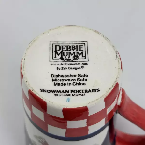 Zak Designs Debbie Mumm Snowman Portraits Tall Christmas Coffee Mug 6"