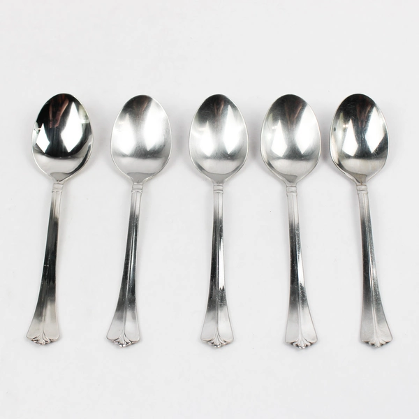 Lot Of 5 Pfaltzgraff Ellington (Stainless) Flatware Oval Soup Spoons