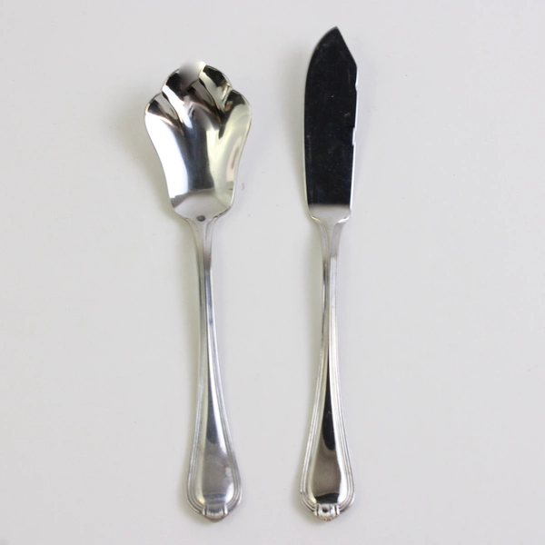 2 Pc Set Pfaltzgraff Addison Shell Sugar Spoon and Butter Knife