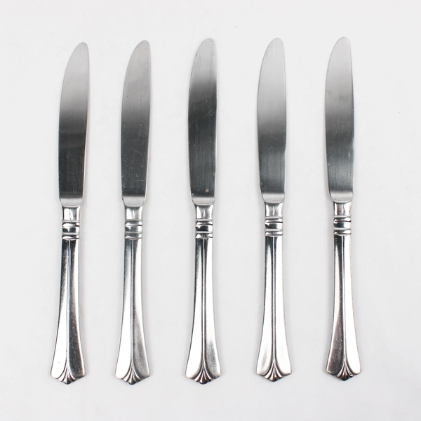 Lot Of 5 Pfaltzgraff Ellington (Stainless) Flatware Solid Dinner Knives