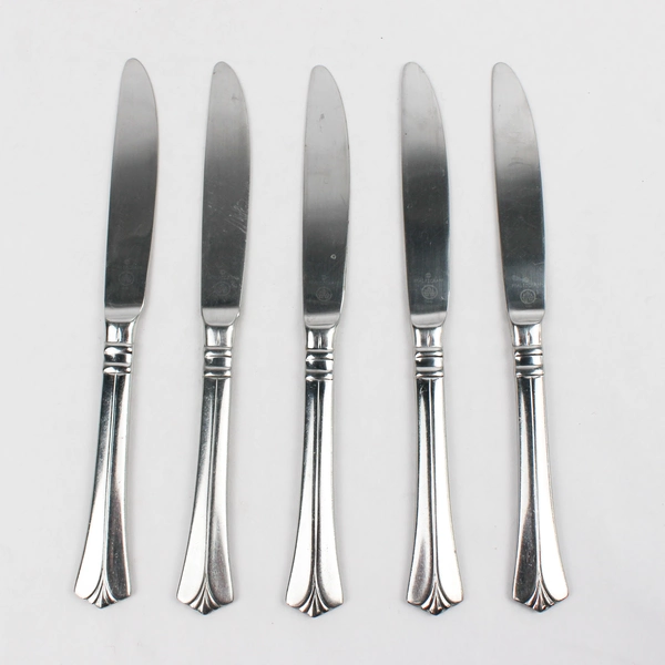 Lot Of 5 Pfaltzgraff Ellington (Stainless) Flatware Solid Dinner Knives