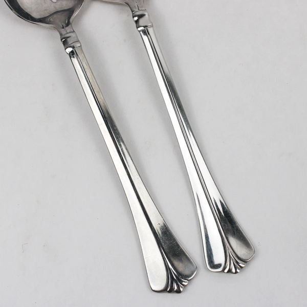 Lot Of 2 Pfaltzgraff Ellington (Stainless) Flatware Serving Fork & Slotted Spoon