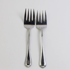 Set of 2 Pfaltzgraff Addison Stainless Steel Cold Meat Serving Forks