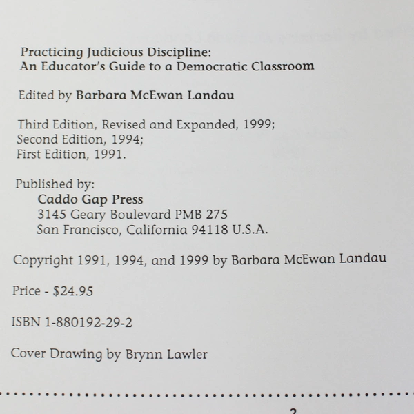 Practicing Judicious Discipline An Educator's Guide by Barbara M Landau 1999 PB