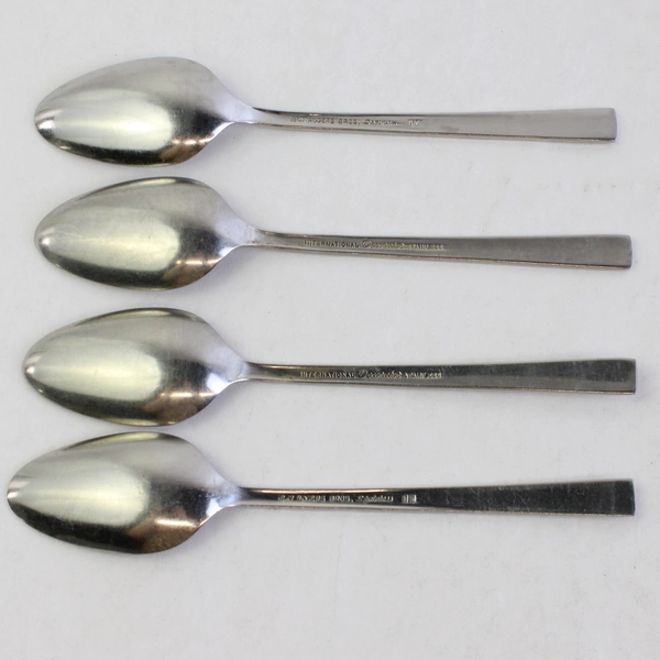 VTG Set of 4 International Silver Evangeline Stainless Steel Teaspoons