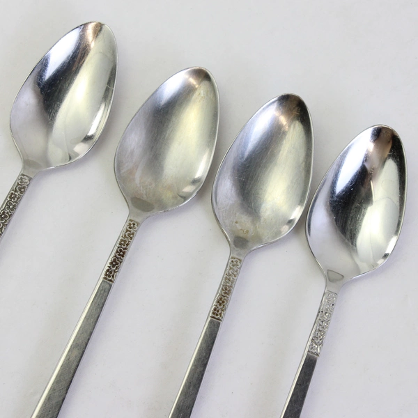 VTG Set of 4 International Silver Evangeline Stainless Steel Teaspoons