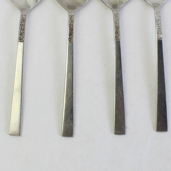 VTG Set of 4 International Silver Evangeline Stainless Steel Teaspoons