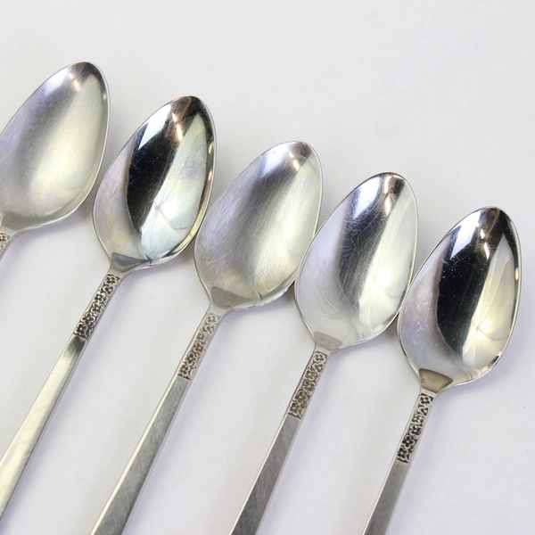 VTG Set of 5 International Silver Evangeline Stainless Steel Teaspoons