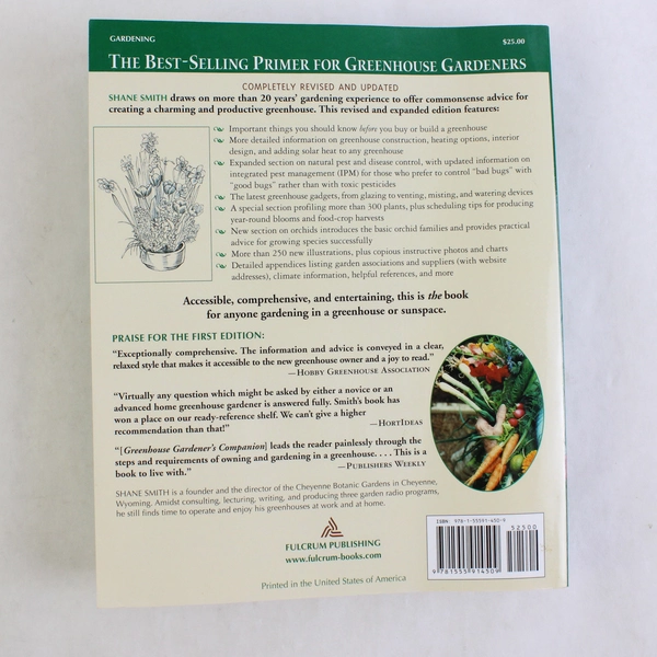 Greenhouse Gardener's Companion by Shane Smith Revised Expanded 2000 PB