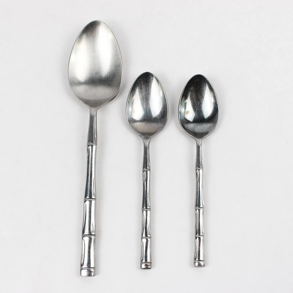 Lot Of 3 Reed & Barton Regal Bamboo (Stainless) Flatware Tablespoon 2 Teaspoons