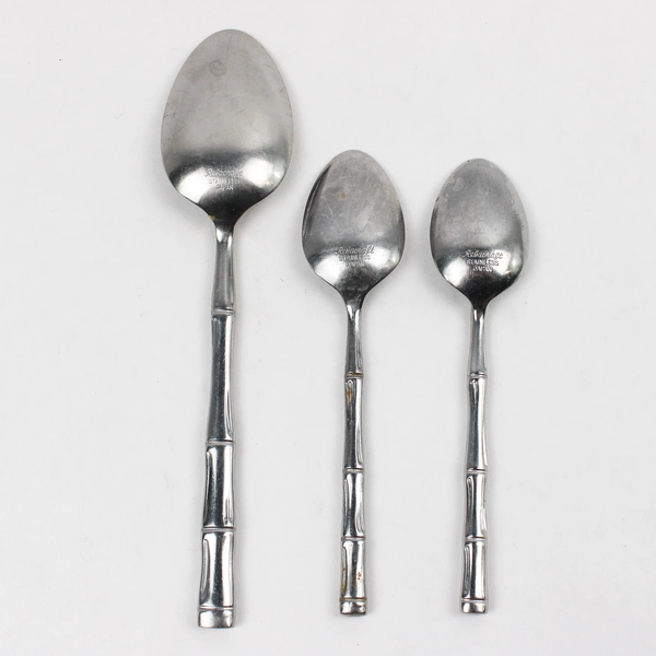 Lot Of 3 Reed & Barton Regal Bamboo (Stainless) Flatware Tablespoon 2 Teaspoons