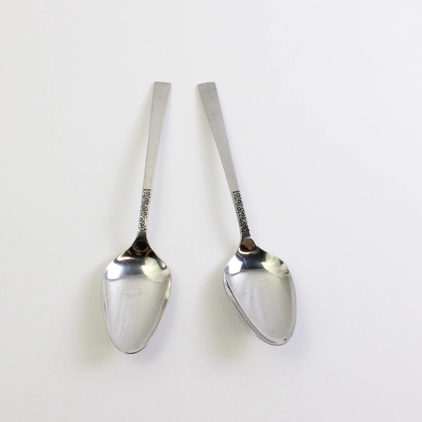 VTG Set of 2 International Silver Evangeline Stainless Steel Serving Spoons