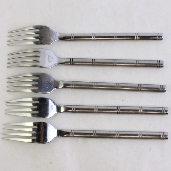 Lot Of 5 Hampton Silversmiths HSV119 (Stainless) Flatware Dinner Forks
