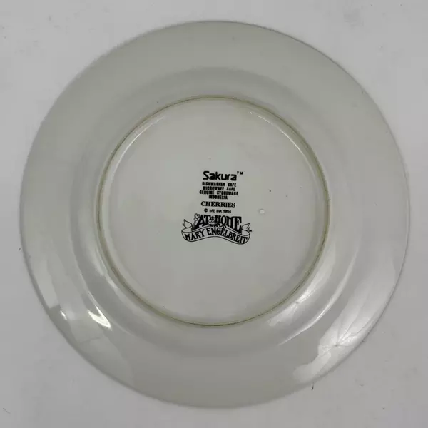 1994 Mary Engelbreit Cherries Sakura At Home  8 1/4 inch Salad Plate